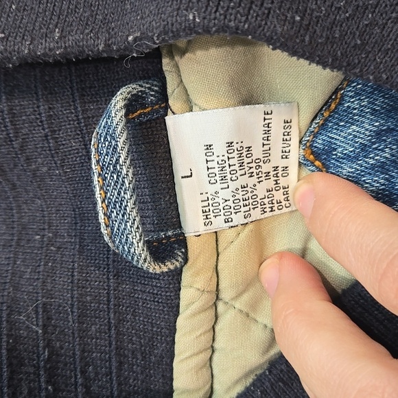 Vintage MV Country Sport Versity Quilt Jeans 90" Jacket Sz L - Picture 5 of 10